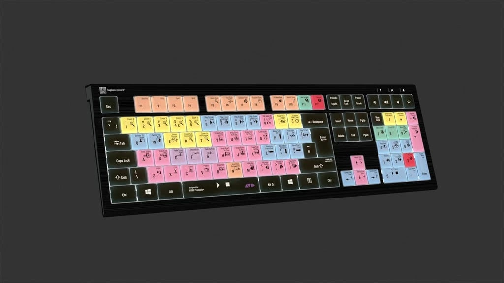 Tastierë LogicKeyboard Astra 2 Pro Tools UK për PC, me taste të ngjyrosura