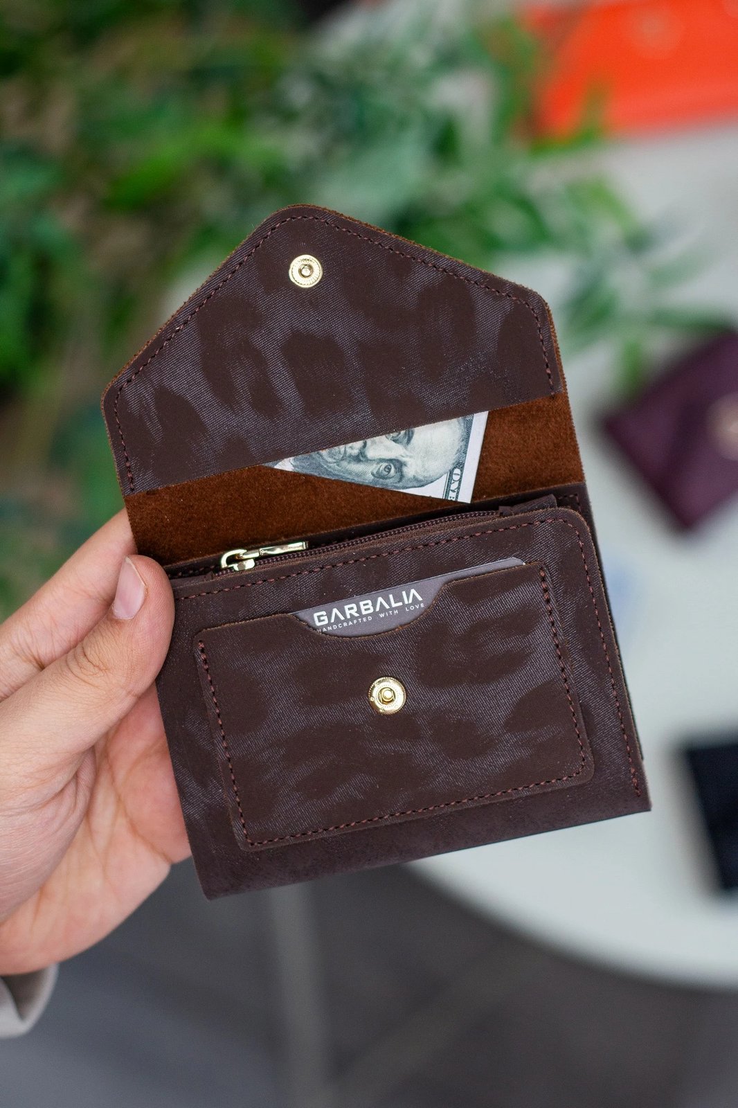 Portofol për gra, Zoozie Bags, ngjyrë kafe, leopard