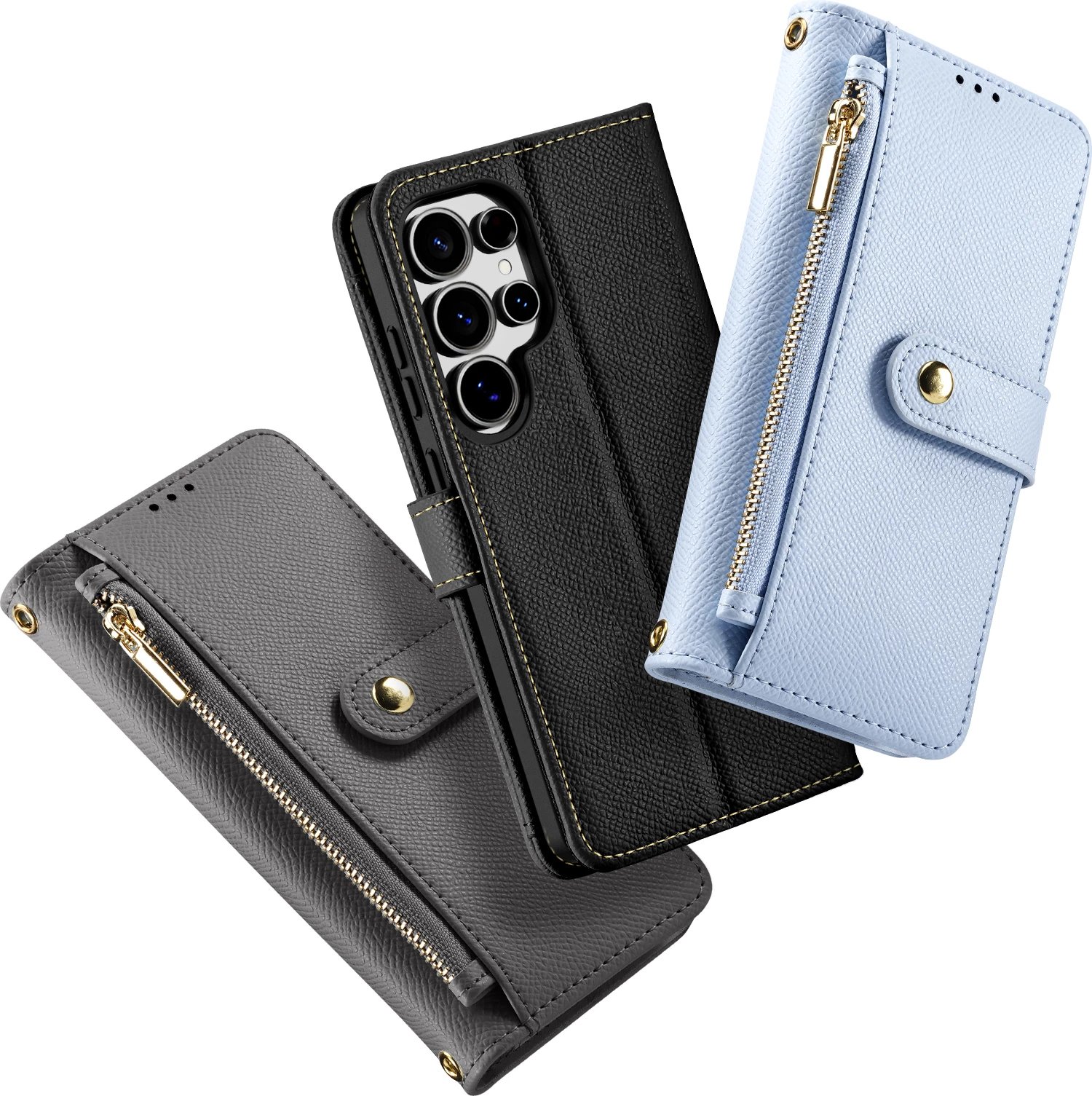 Mbështjellës Dux Ducis Lawa për Samsung Galaxy S25 Ultra, lëkurë, portofol magnetik, Gri