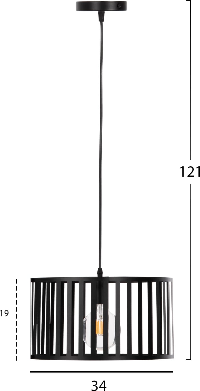 Llambë varëse tavani, metal i zi, FH4113, 34x23x121H cm Llambë varëse tavani, metal i zi, FH4113, 34x23x121H cm