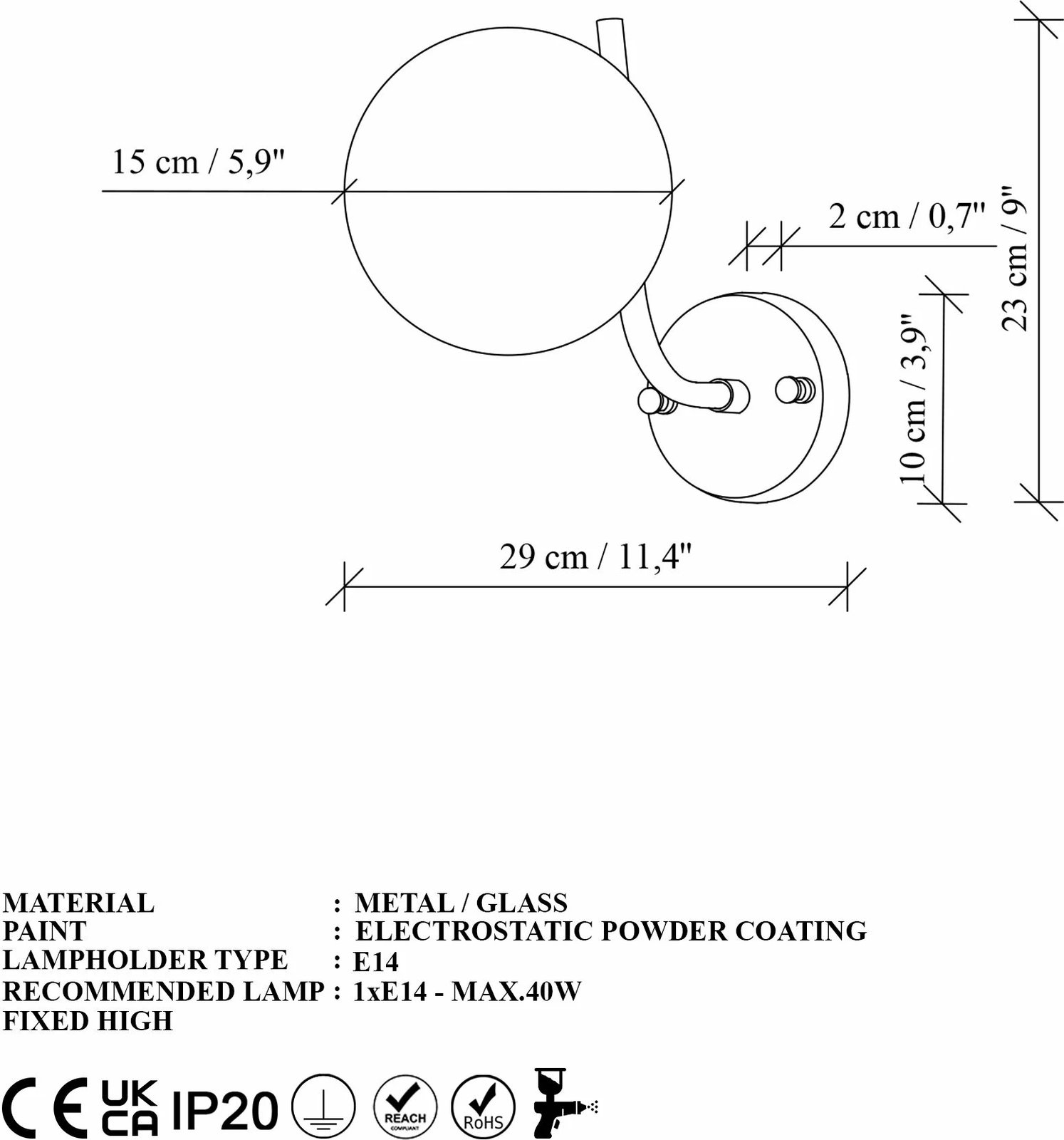 Llambë muri Opviq, Antler - 15015, ngjyrë ari Llambë muri Opviq, Antler - 15015, ngjyrë ari