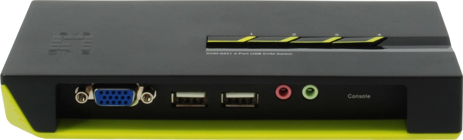 KVM switch LevelOne KVM-0421, 4 porta USB, VGA, audio, e zezë/e gjelbër