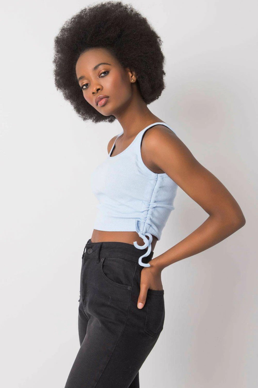 Crop top për femra Rue Paris 215389, blu