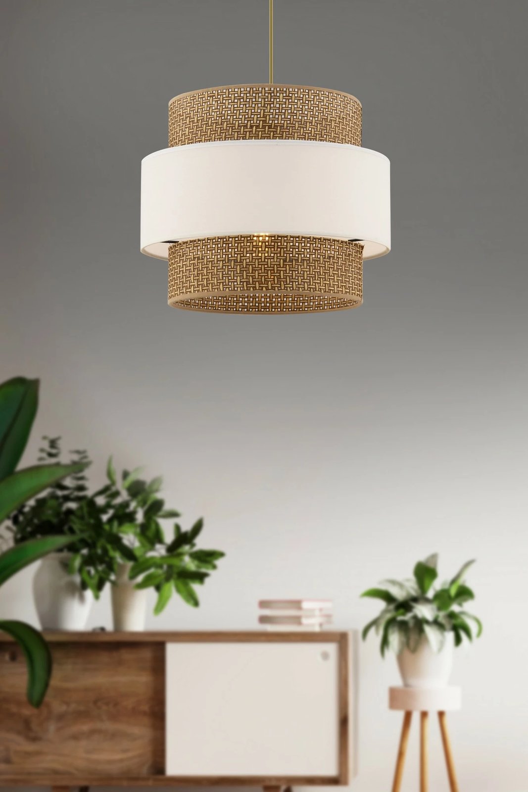 Llambë tavani Opviq, Cascade, bezhë dhe e bardhë