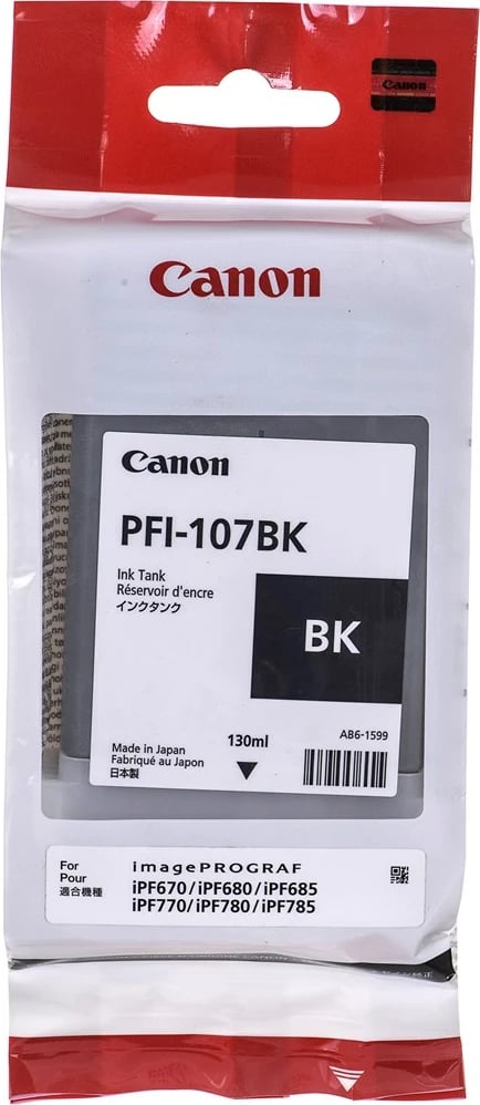 Toner Canon PFI-107BK, Origjinal, 1 copë, E zezë Toner Canon PFI-107BK, Origjinal, 1 copë, E zezë