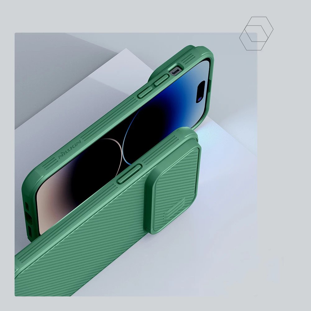 Mbështjellës Nillkin CamShield S Case për iPhone 14 Pro Max, me mbrojtës kamere, i zi