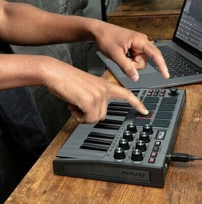 Mikset për DJ AKAI MPK Mini MK3, MIDI USB, e zezë / hiri