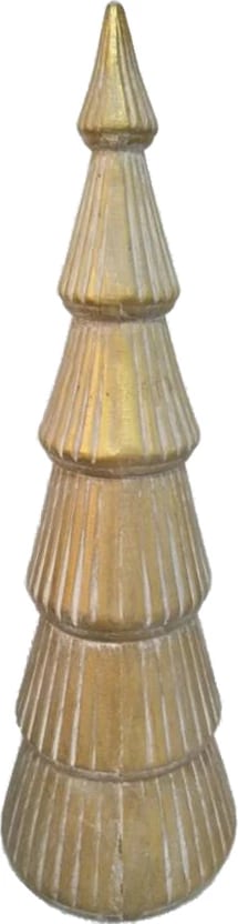 Dekor pemë Krishtlindjesh Doro, MDF, ngjyrë ari, 14x14x47cm