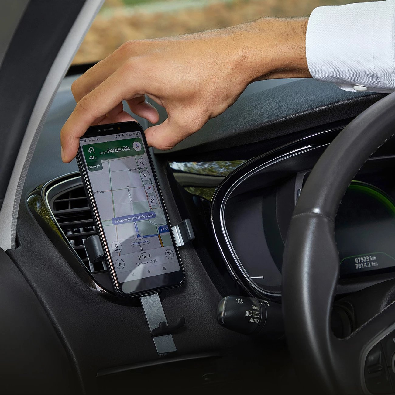 Mbështjellës për celular SBS TESUPPCLIPGRAVK, për grilë ajri, gravitacional, i zi