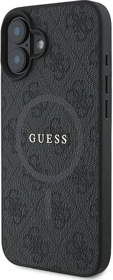 Mbështjellës Guess 4G Ring Classic Logo MagSafe për iPhone 16 Plus, i zi Mbështjellës Guess 4G Ring Classic Logo MagSafe për iPhone 16 Plus, i zi