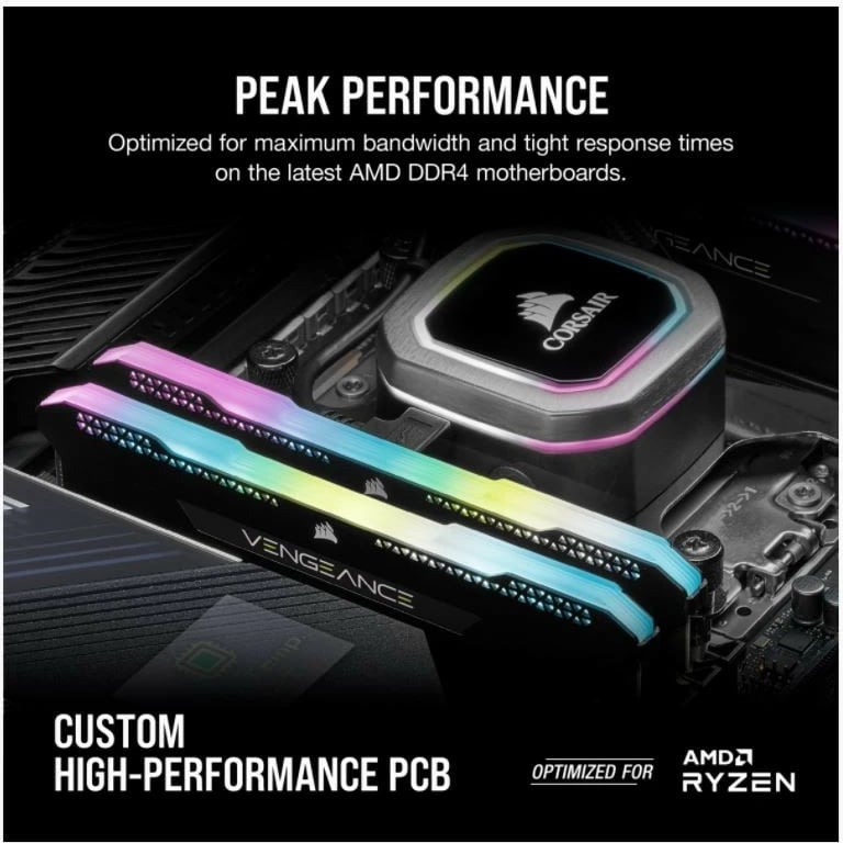 RAM Memorje Corsair Vengeance RGB PRO SL CMH16GX4M2Z3200C16 DDR4 16GB (2x8GB) 3200MHz CL16 RGB e zezë set 2