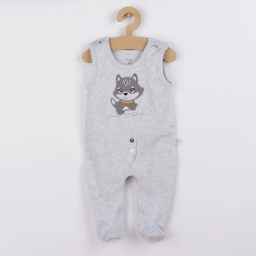 set 3-pjesësh bebe, KOALA Doggy, 100% pambuk, madhësia 80 (9-12m), gri