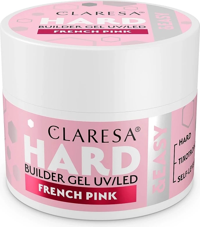Xhel ndërtues për thonj Claresa Hard&Easy Builder Gel për femra French Pink 45g