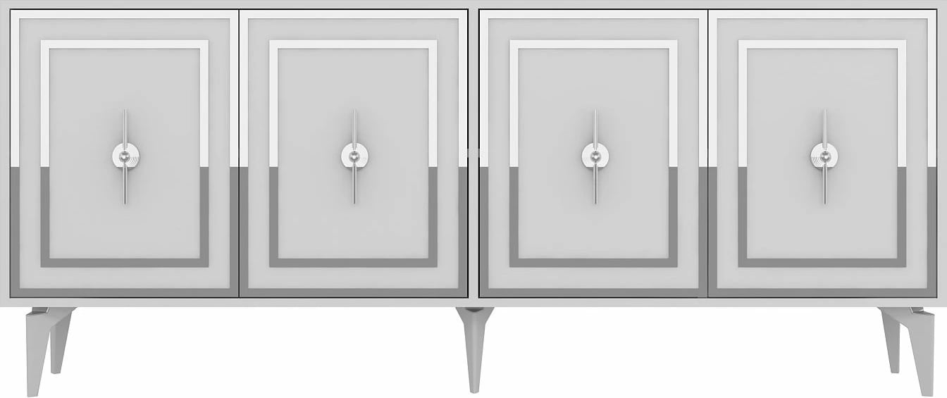 Konsol Skye Decor, samba e bardhë, argjend