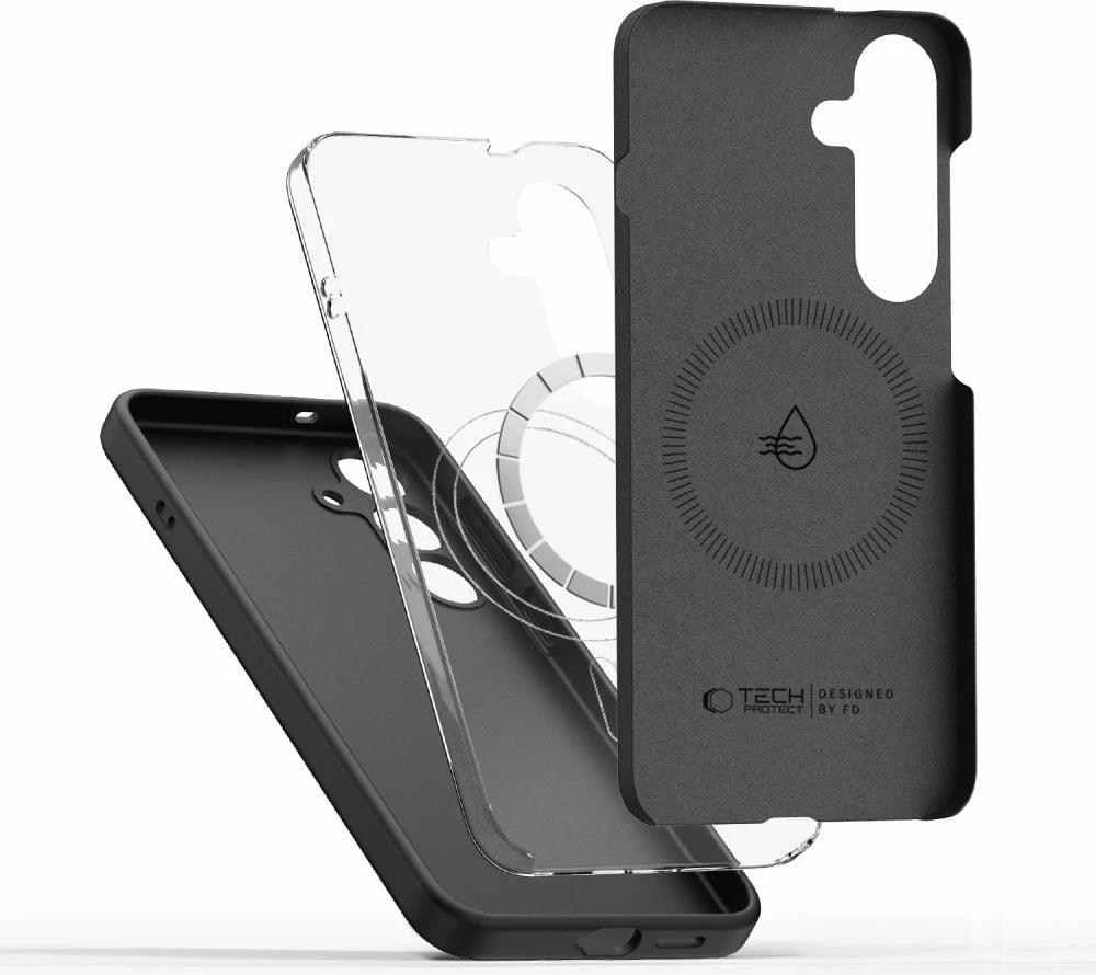 Mbështjellës Tech-Protect Liquid Silicone MagSafe për Samsung Galaxy S25, i zi