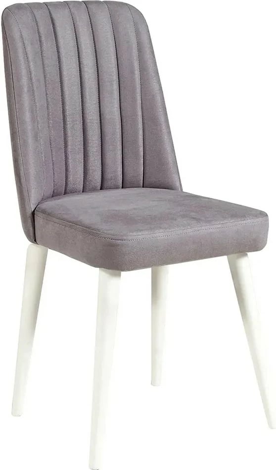 Tavolinë me karrige, zgjatshme, 5 copë, Skye Decor Vina 0701, e bardhë, gri