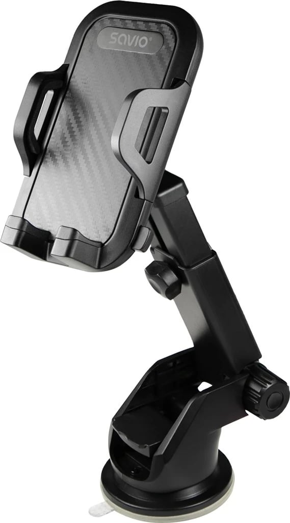 Mbajtës telefoni SAVIO CH-04 për xham veture, i zi