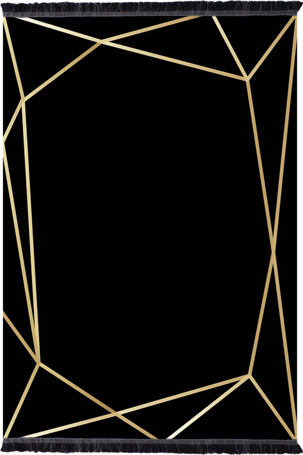 Tapet modern me franja, ngjyrë zezë-ari, JOSIANE, 120x170cm, FH7677.30