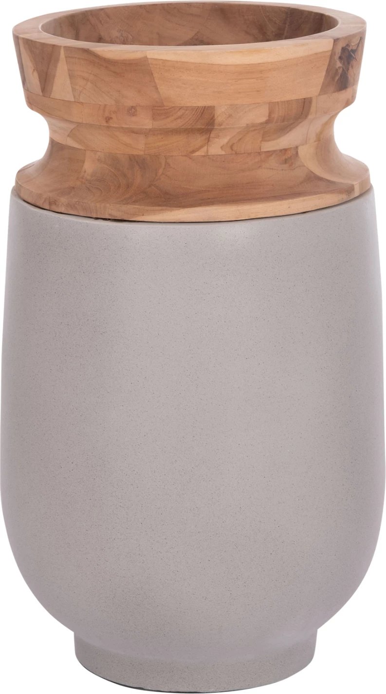 Vazo dekorative për dysheme, LINTER FH4662.03S, fibër-cement, ngjyrë gri, dru tik, 34x60cm