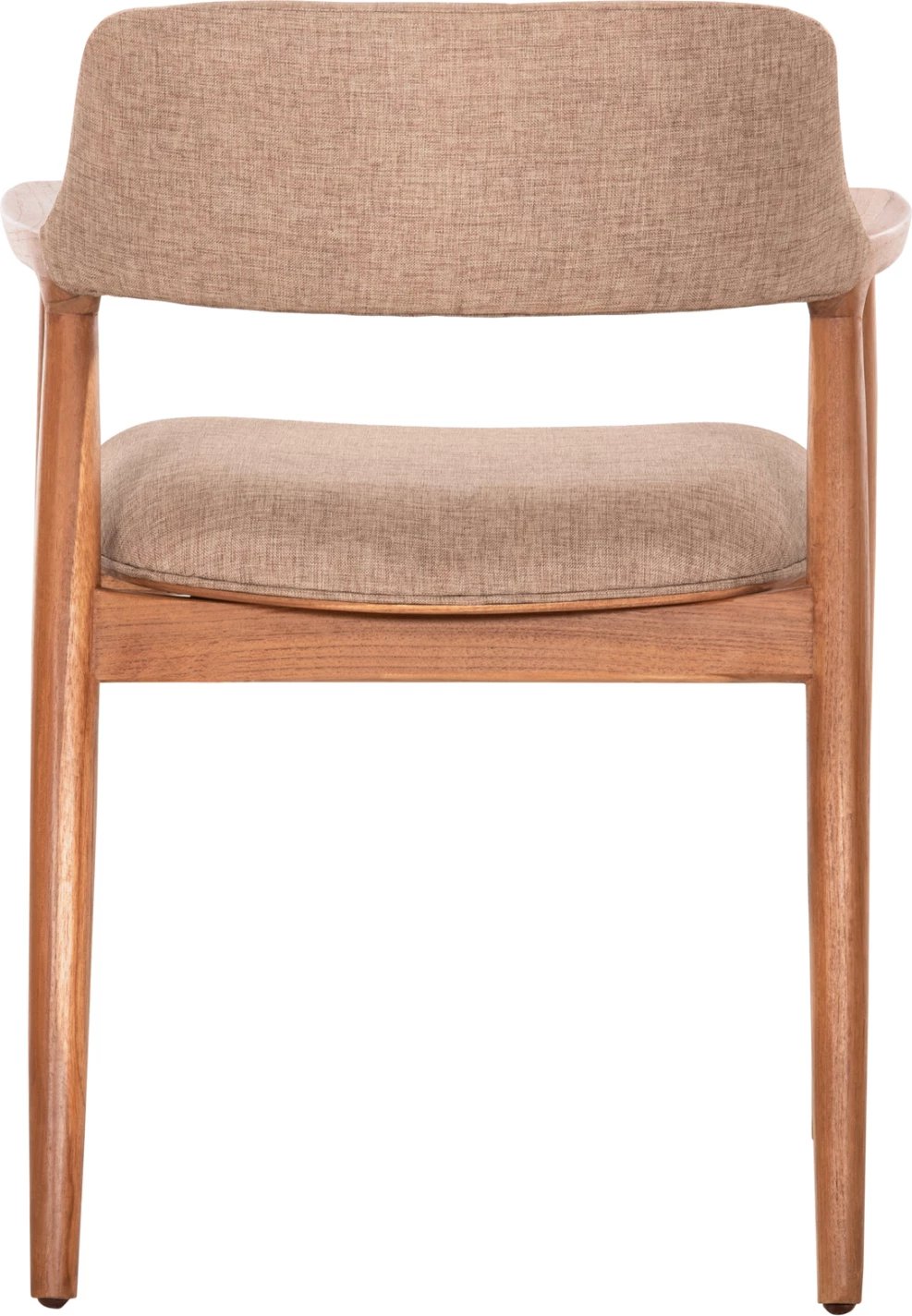 Karrige me krahë JAMES, dru tik natyral, material shampanjë, 57x52x76cm