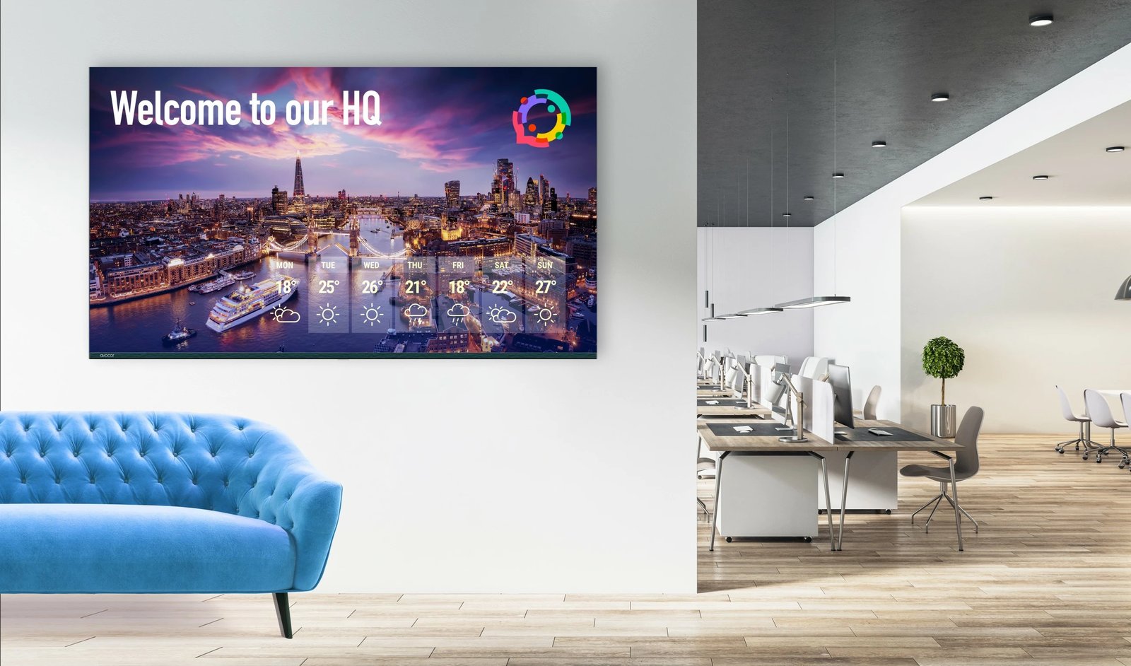 Ekran i madh AVOCOR K Serie AVK-6510, 65 inç, 4K Ultra HD, LED, 32GB, HDMI, USB, Wi-Fi