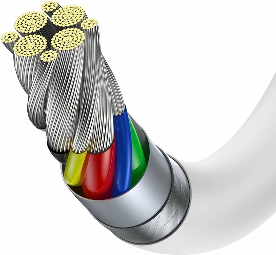 Kabllo USB-C në USB-C Baseus CATYS-C02, 2m, 100W, e bardhë