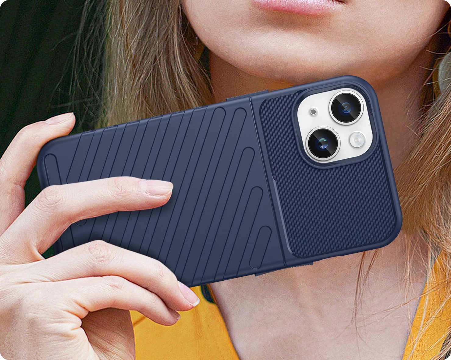 Mbështjellës Hurtel Thunder Case për iPhone 14 Plus, i blinduar, kaltër