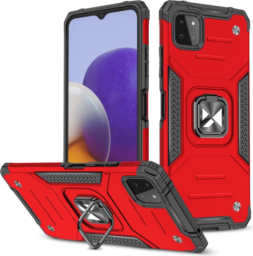Mbështjellës Wozinsky Ring Armor me këmbëz, për Samsung Galaxy A22 4G, Kuq