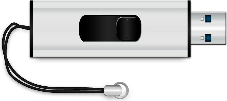 USB stick MediaRange MR914 8GB, USB 3.2, slide, zi/argjendtë