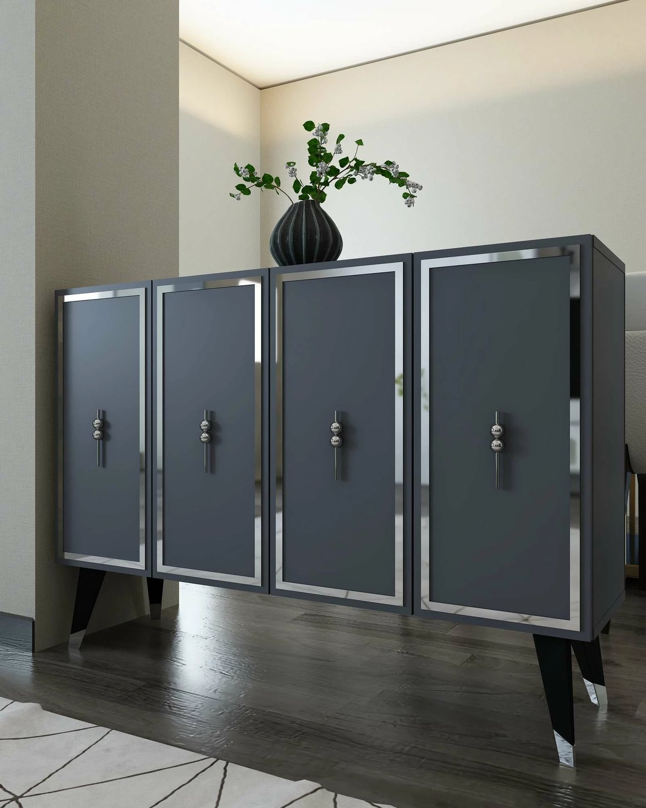 Konsol Skye Decor, anthracite, argjend, 8172KM-32