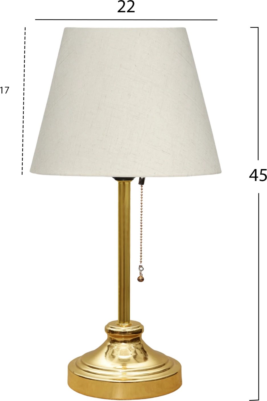 Llambë tavoline dekorative, ngjyrë krem dhe ari, FH7592.02