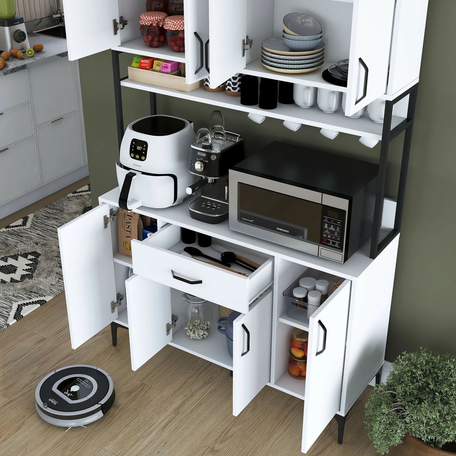 Dollap shumëpërdorimësh, ngjyrë e bardhë, JE127-2984