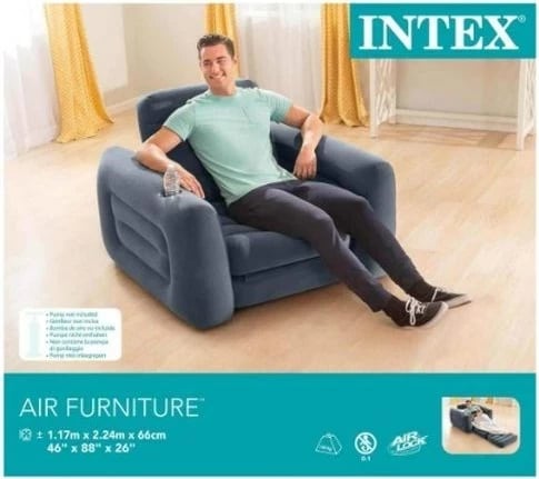 Karrige e fryrë Intex Pull-Out Chair Single, PVC, Gri