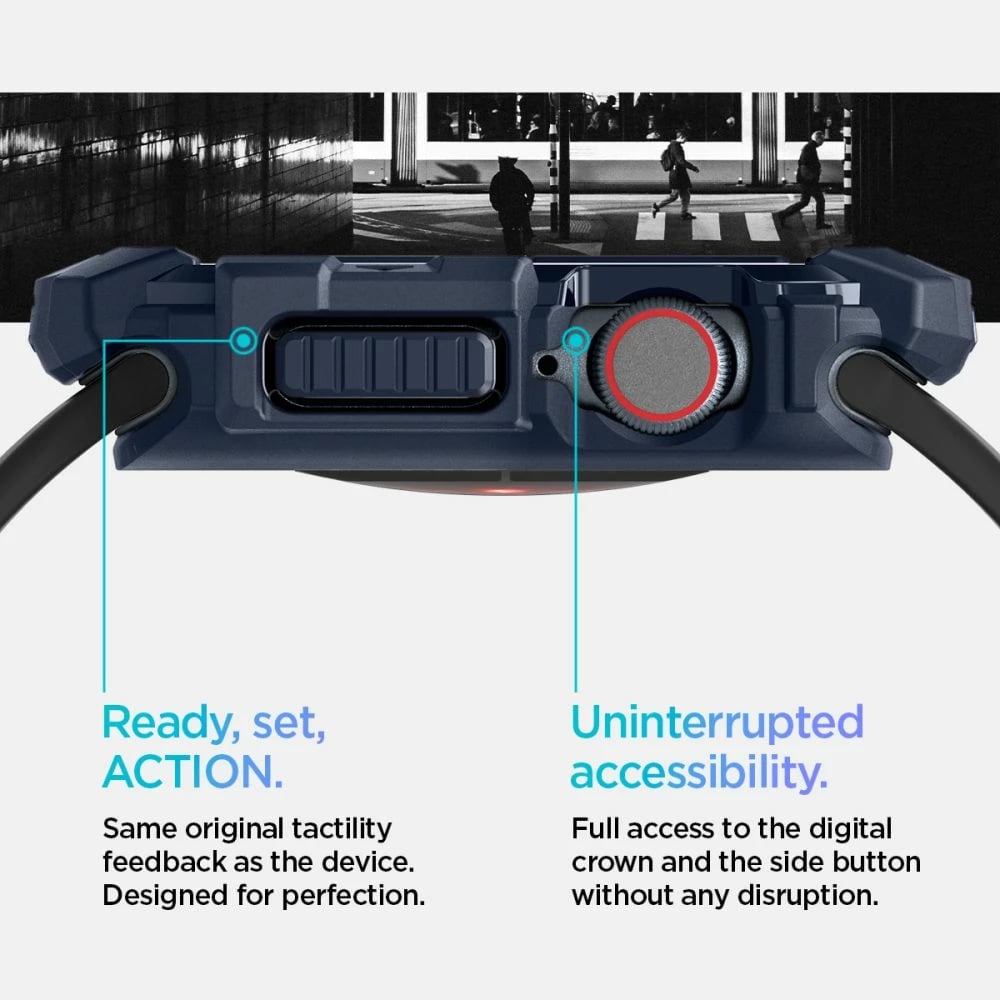 Mbështjellës Spigen Rugged Armor për Apple Watch 10, 46mm, Blu