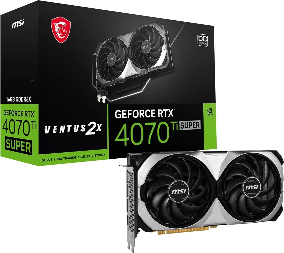 Kartë grafike MSI, VENTUS GeForce RTX 4070 Ti SUPER, 16G 2X OC