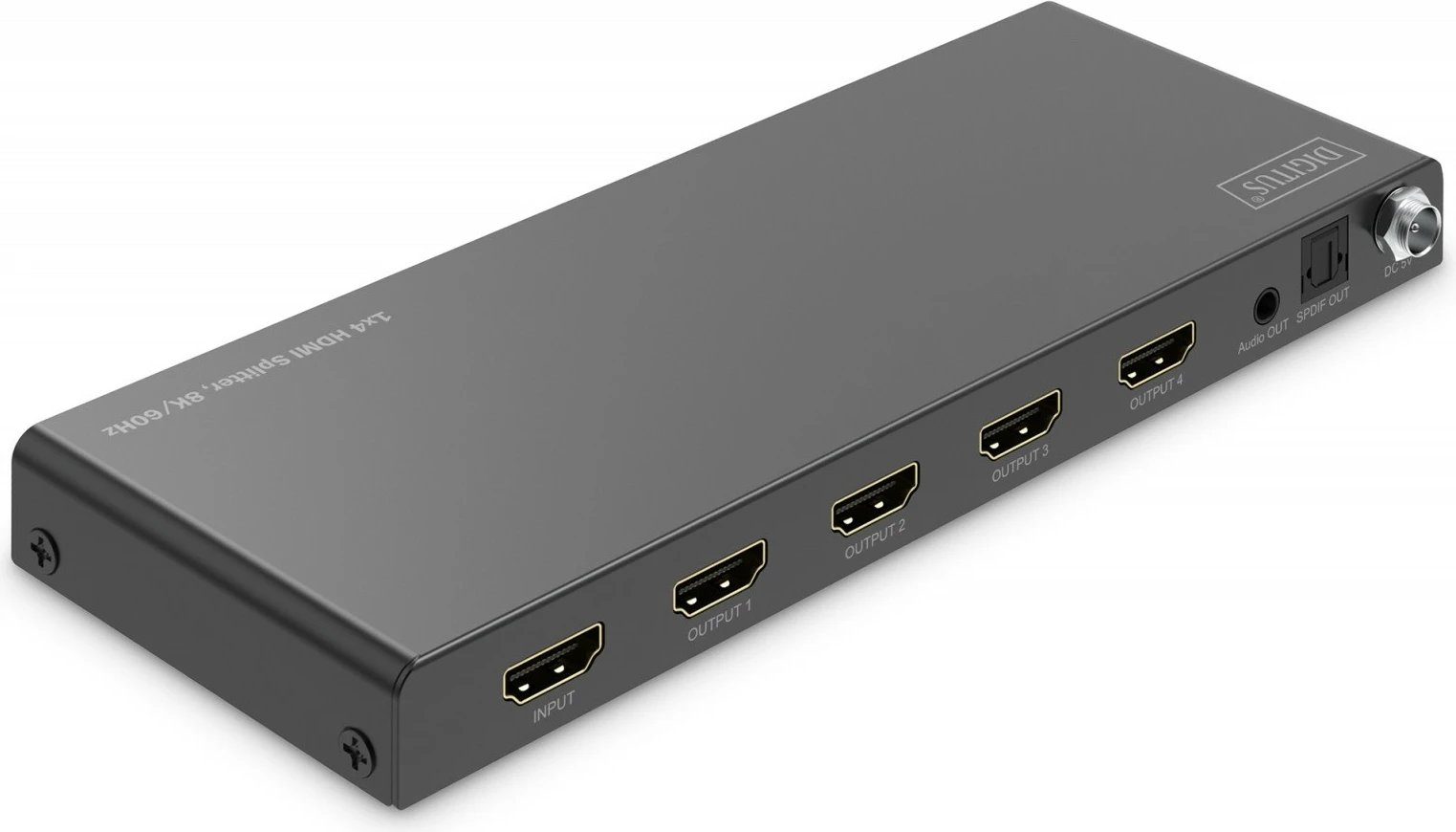 Splitter HDMI Digitus DS-55340, 1x4, 8K/60Hz, me HDR, Toslink/Stereo, i zi