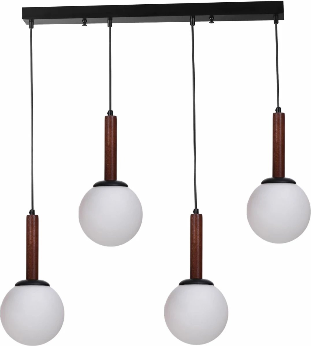 Llambadar Opviq, 9071-6, metal e xham, ngjyrë e bardhë, arre, e zezë