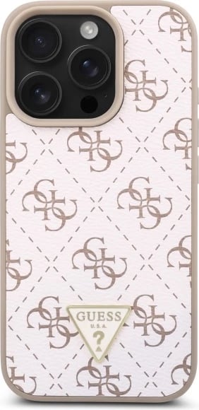 Mbështjellës Guess Triangle për iPhone 16 Pro, Bardhë