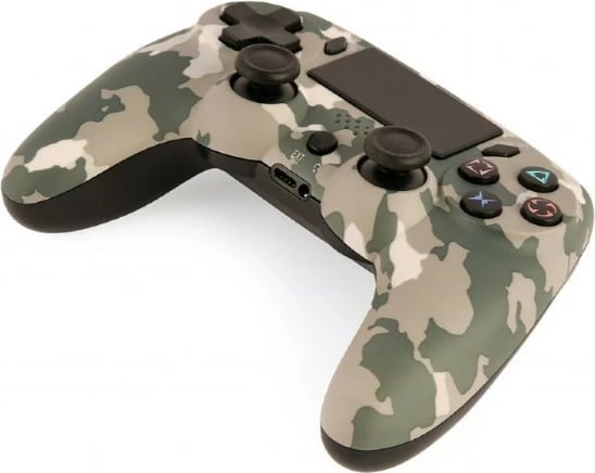 Gamepad pa tela Gembird JPD-PS4BT-01-CM për PS4/PC Bluetooth me vibra, 2 analoge, dritë prapavije, kamuflazh