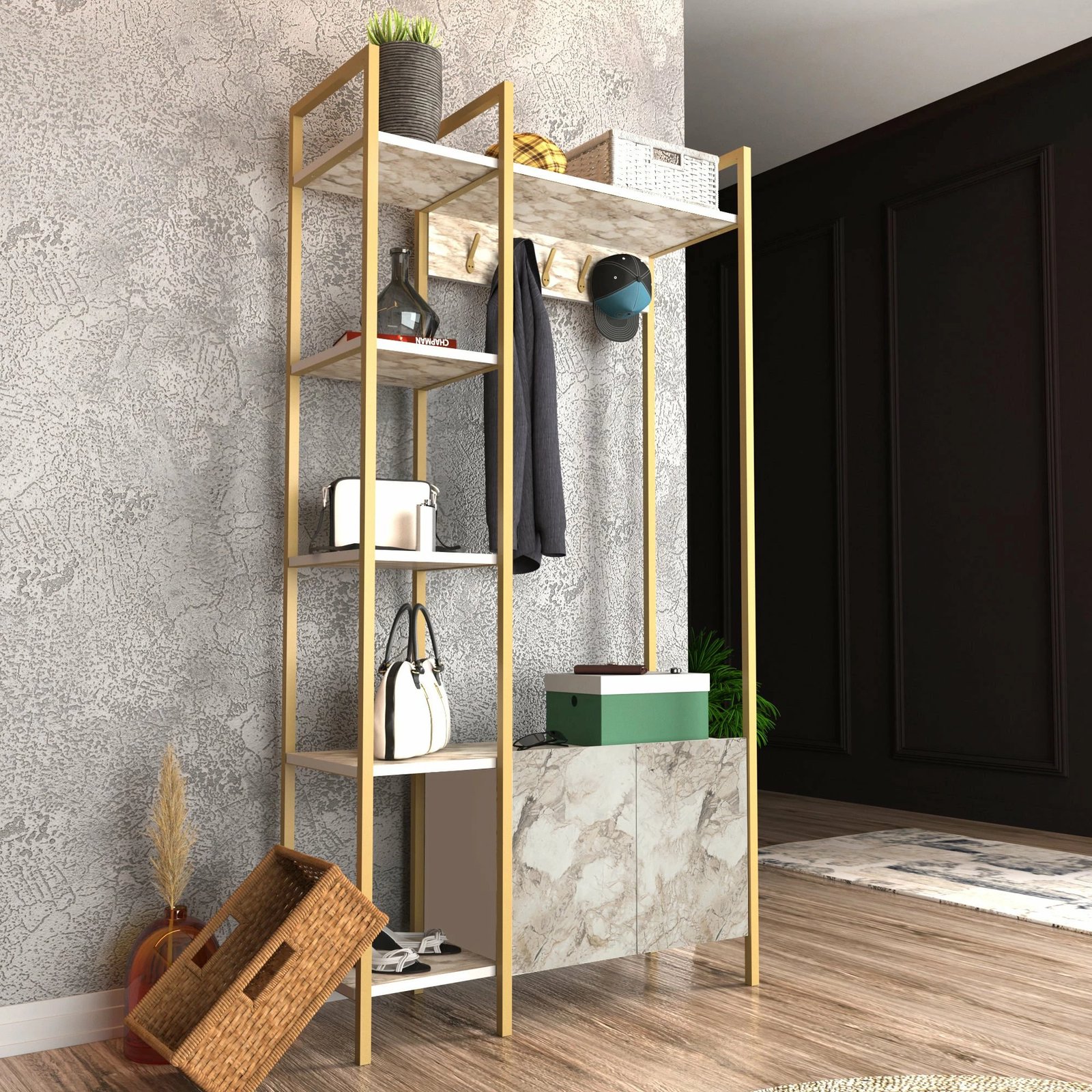 Stendë korridori Skye Decor, Doga - Ephesus, e bardhë dhe e artë