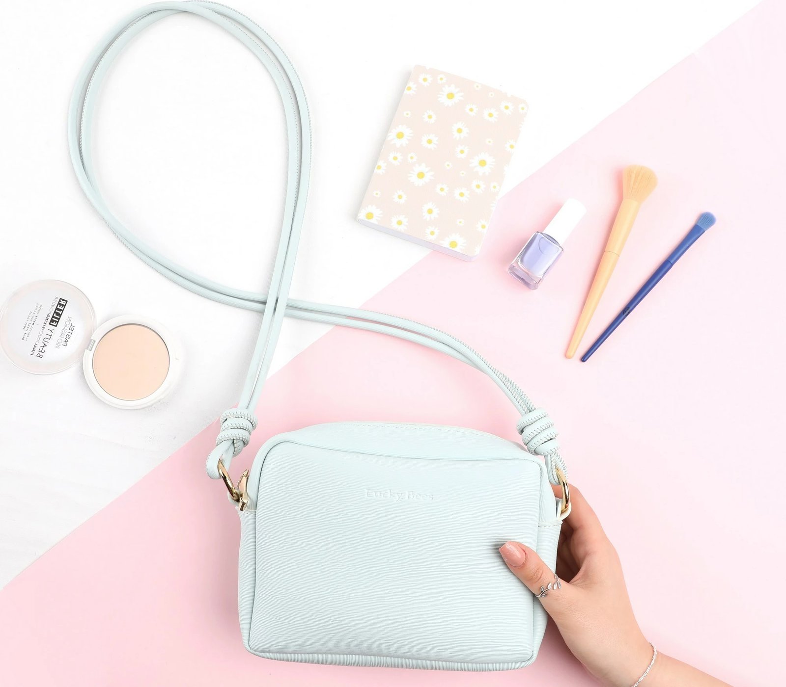 Çantë crossbody Lucky Bees, 1269 Epy, ngjyrë akulli e kaltër