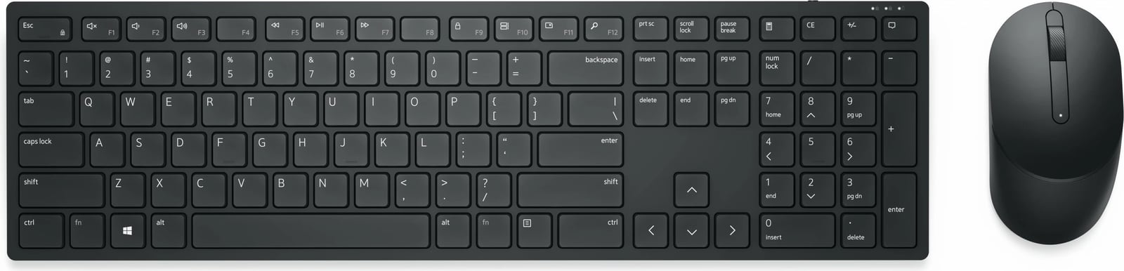 Tastierë me maus wireless DELL KM5221W, AZERTY, full-size, e zezë