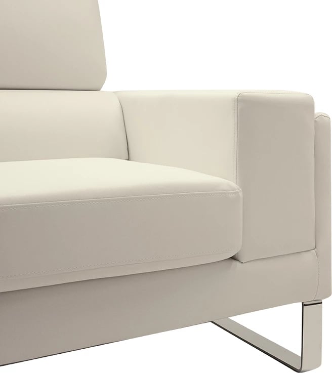 Divan dy vendësh Shea PU fildish-inox 158x80x87cm