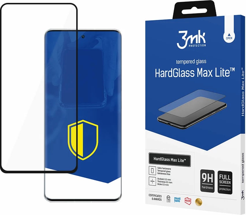 Xham mbrojtës 3mk HardGlass Max Lite për Xiaomi 12 Lite, i zi