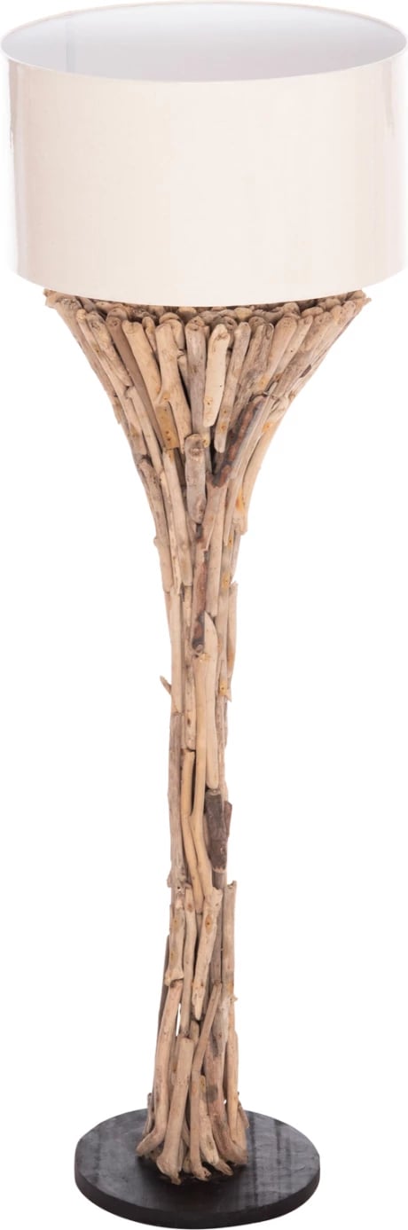 Llambë dekorative në këmbë, ALTAR FH4433, dru i lundruar, kapak PVC i bardhë, Φ45x142H cm