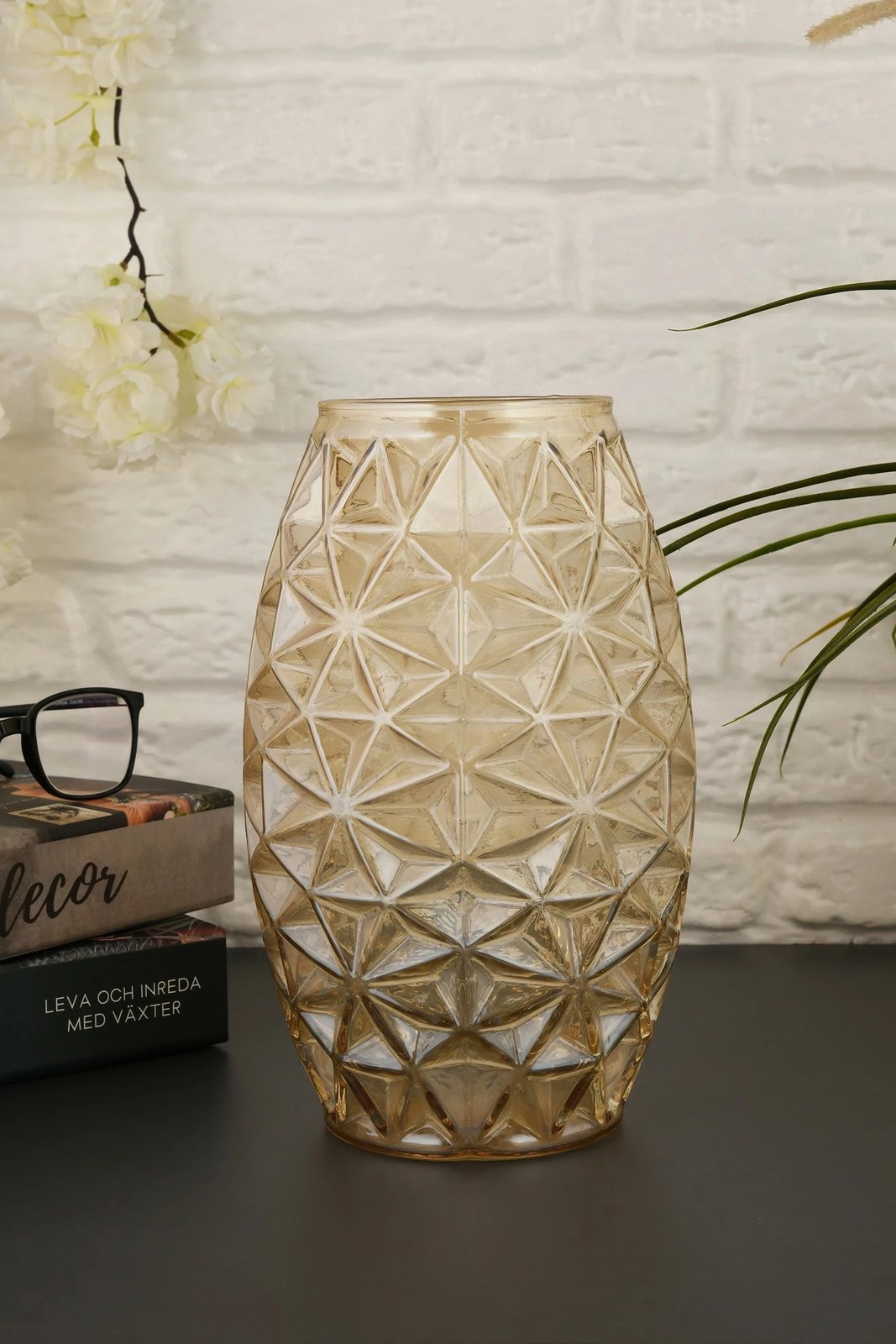 Vazo dekorative, xham i artë, Aberto Design, Sedef D26B Vazo dekorative, xham i artë, Aberto Design, Sedef D26B