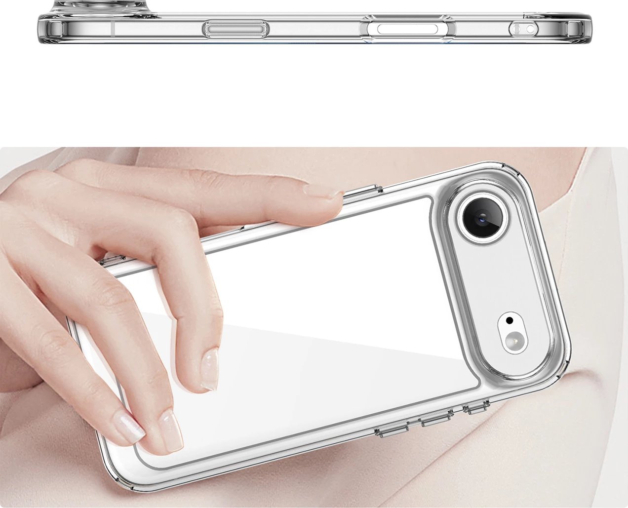 Mbështjellës Hurtel Outer Space për iPhone 17 Air, MagSafe, Transparent