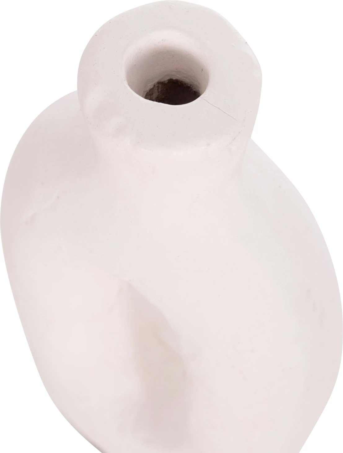 Vazo dekorative CLAYVON, terrakotë, ngjyrë e bardhë, 10x5x21cm