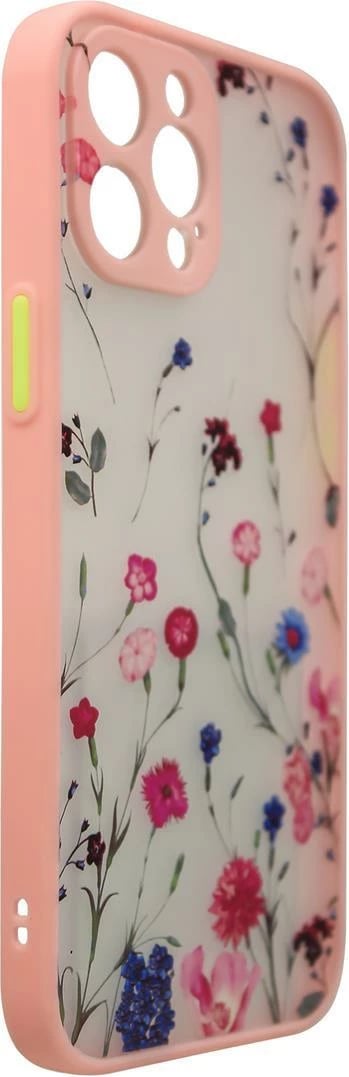 Mbështjellës Hurtel Design Case për iPhone 12 Pro Max, lule, rozë