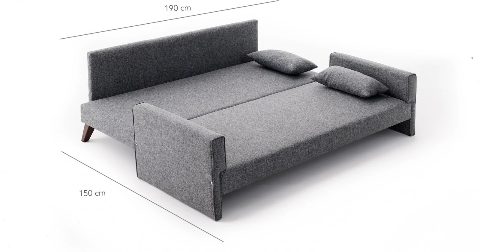 Divan-krevat trefësh, ngjyrë gri, Bella Sofa Bed